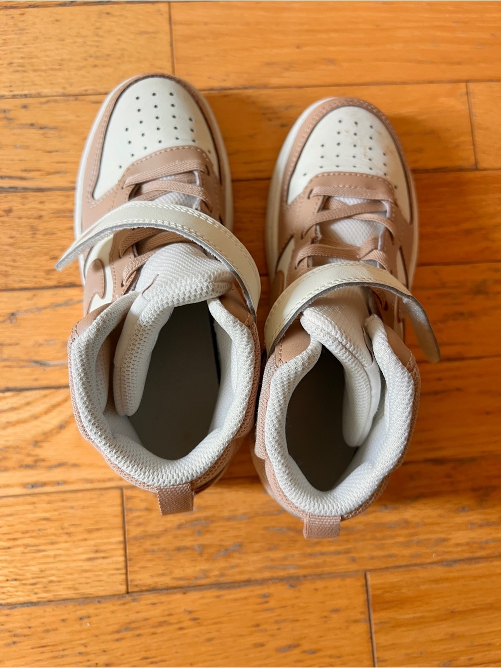 Nike Kids High-Top Sneakers in Beige and Cream